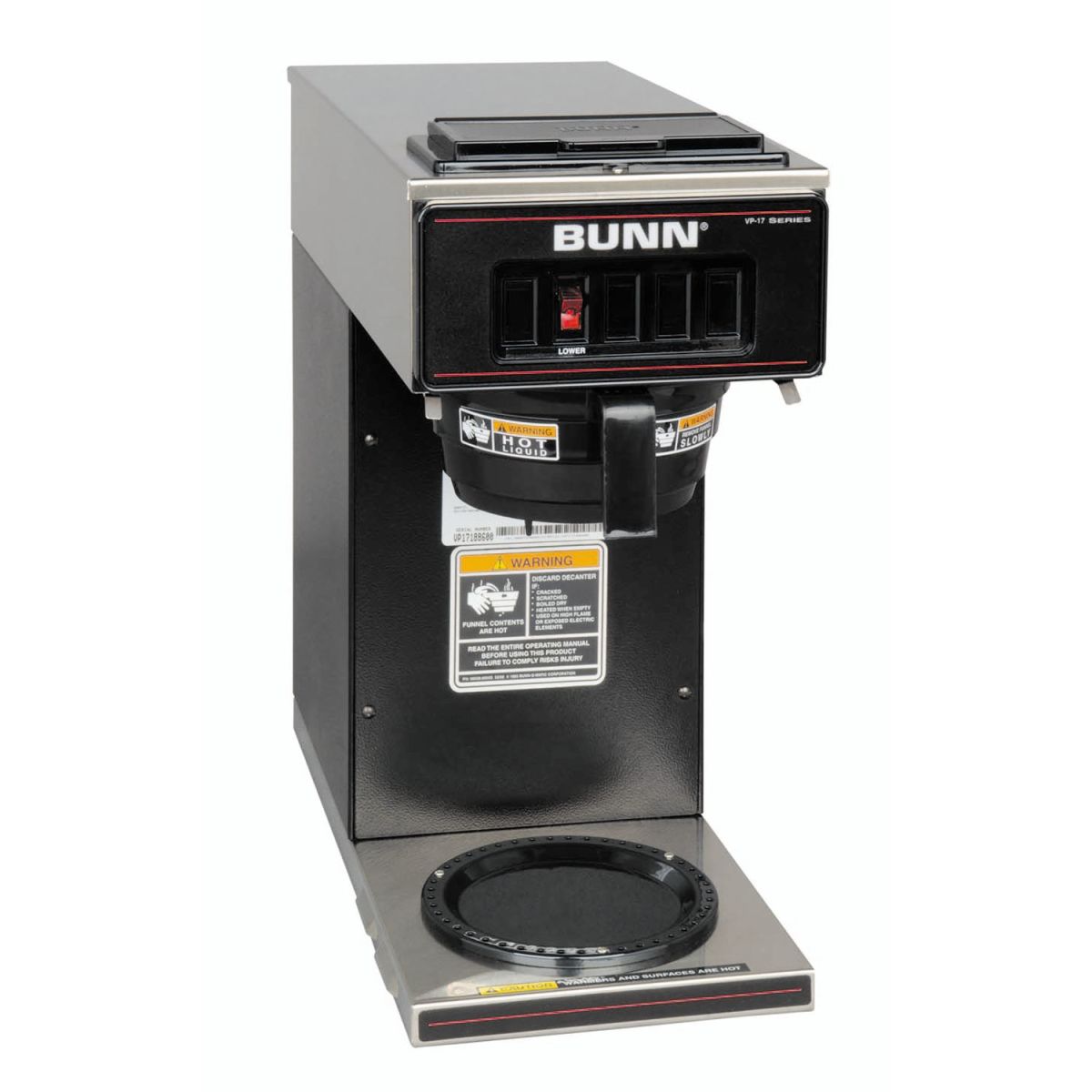 Bunn VP17A-1 Üstten Doldurmalı 1 Isıtıcılı Cam Potlu Filtre Kahve Makinesi